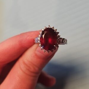 Hessonite Garnet Sterling Ring Size 10